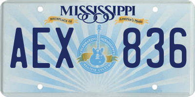 MS license plate AEX836