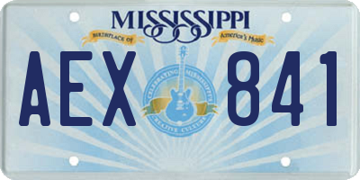 MS license plate AEX841