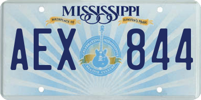 MS license plate AEX844