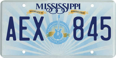MS license plate AEX845