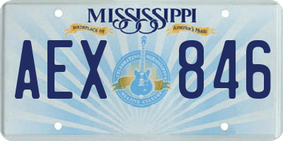 MS license plate AEX846