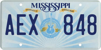 MS license plate AEX848
