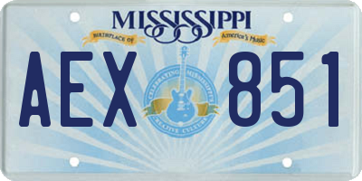 MS license plate AEX851