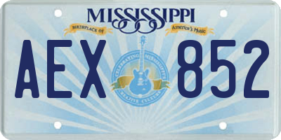 MS license plate AEX852