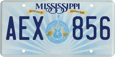 MS license plate AEX856