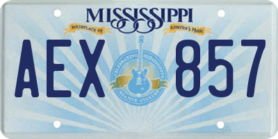 MS license plate AEX857