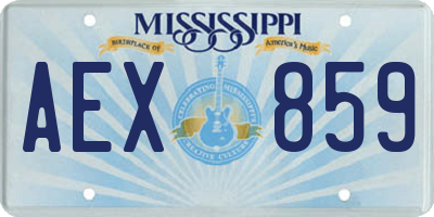MS license plate AEX859