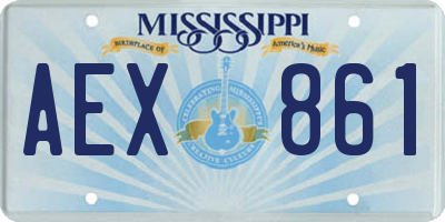 MS license plate AEX861