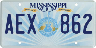 MS license plate AEX862