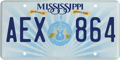 MS license plate AEX864