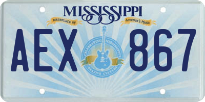MS license plate AEX867
