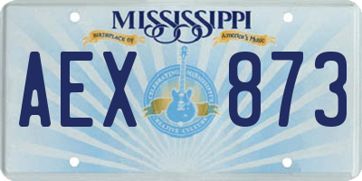 MS license plate AEX873
