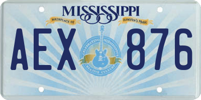 MS license plate AEX876