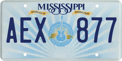 MS license plate AEX877