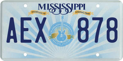 MS license plate AEX878
