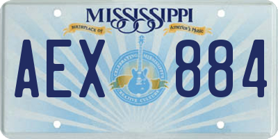 MS license plate AEX884