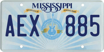 MS license plate AEX885
