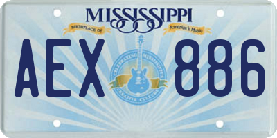 MS license plate AEX886