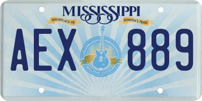 MS license plate AEX889
