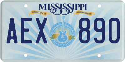 MS license plate AEX890