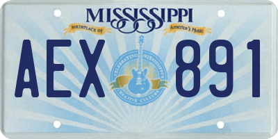 MS license plate AEX891