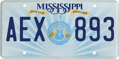MS license plate AEX893