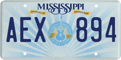 MS license plate AEX894