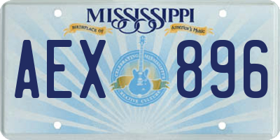 MS license plate AEX896