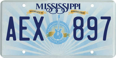 MS license plate AEX897