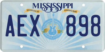 MS license plate AEX898