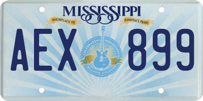 MS license plate AEX899
