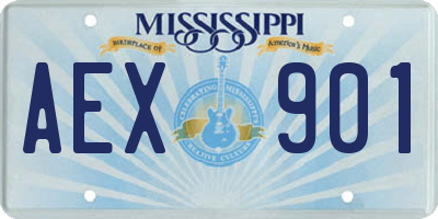 MS license plate AEX901