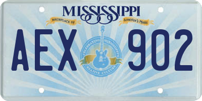 MS license plate AEX902