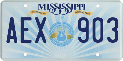 MS license plate AEX903