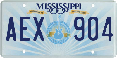 MS license plate AEX904