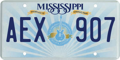 MS license plate AEX907