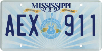 MS license plate AEX911