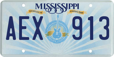 MS license plate AEX913