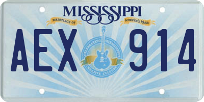 MS license plate AEX914