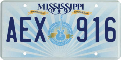 MS license plate AEX916