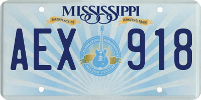 MS license plate AEX918