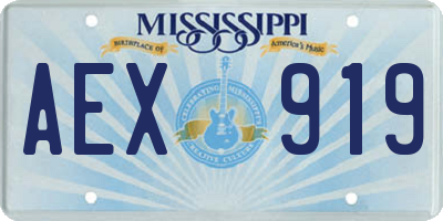 MS license plate AEX919