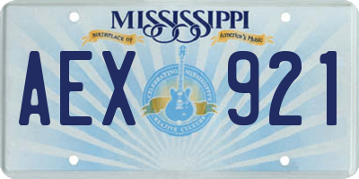 MS license plate AEX921