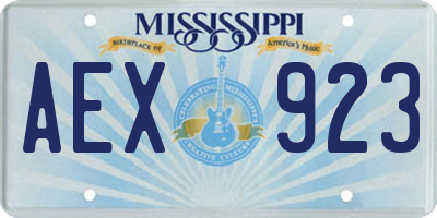 MS license plate AEX923