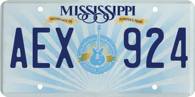MS license plate AEX924