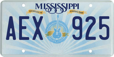 MS license plate AEX925