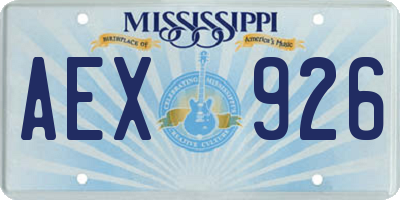 MS license plate AEX926