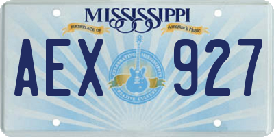 MS license plate AEX927