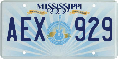 MS license plate AEX929