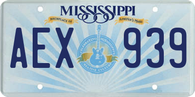 MS license plate AEX939